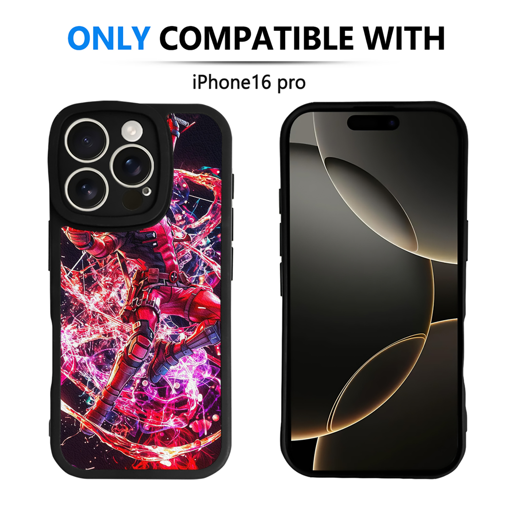 （画像用） Deadpool デッドプール 【iPhone 16シリーズ対応】シリコンスマホケース（レザー調） 材質：シリコン